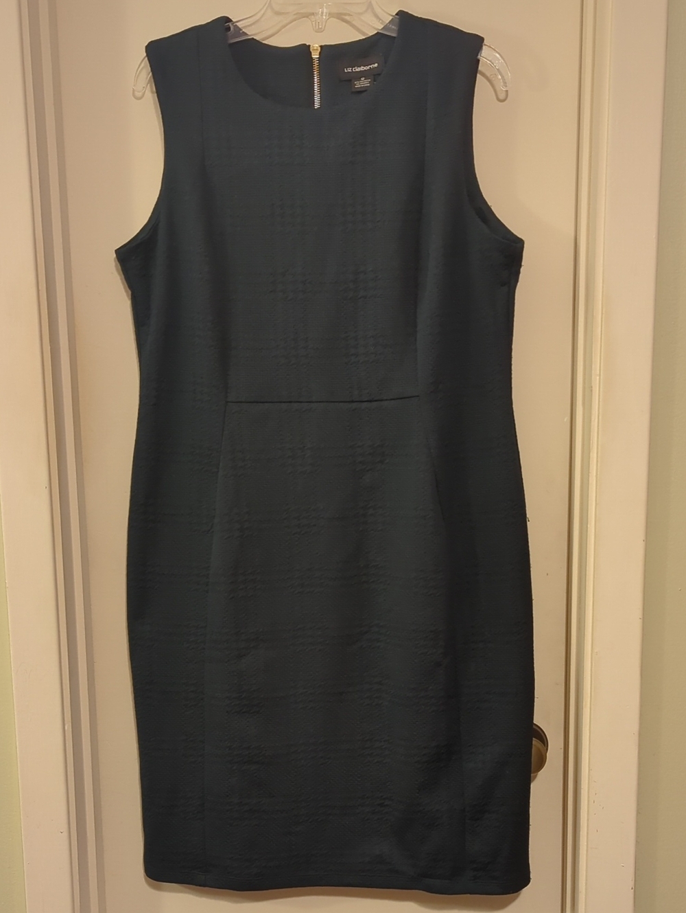 Liz Claiborne Dark Teal Sleeveless Midi Sheath Dress
